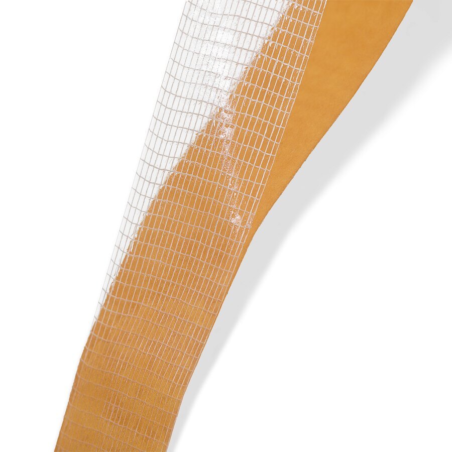 Der Klebstoff wird beidseitig auf die Trennfolie aufgebracht, die Schutzabdeckung besteht aus Papier