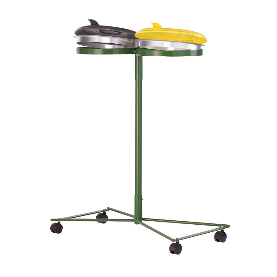 Fahrbarer Mllsackstnder mit 2 Halterungen fr 70 - 120 Liter Mllscke
