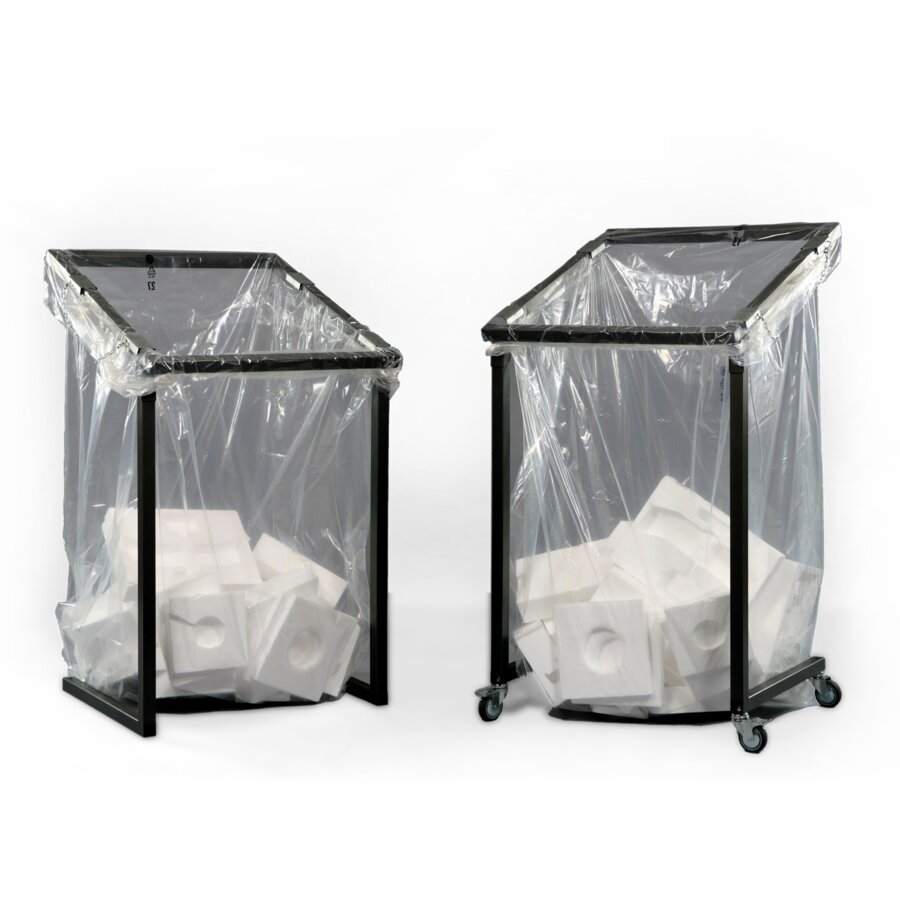 Praktisches Stahlgestell zum Einhängen von Seitenfalten-Abfallsäcken mit 1.000 Liter Volumen Praktisches Stahlgestell zum Einhängen von Seitenfalten-Abfallsäcken mit 1.000 Liter Volumen