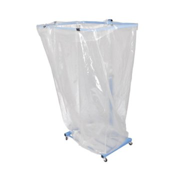 Praktisches Stahlgestell zum Einhängen von Seitenfalten-Abfallsäcken mit 2.500 Liter Volumen