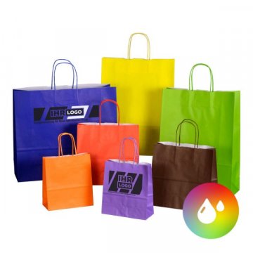 Hochwertige Kraftpapier-Tasche in unterschiedlichen Größen und Farben sowie mit individueller Bedruckung
