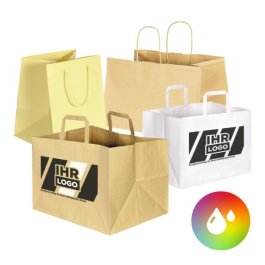 Papiertragetasche mit extra breitem Boden, individuell bedruckt