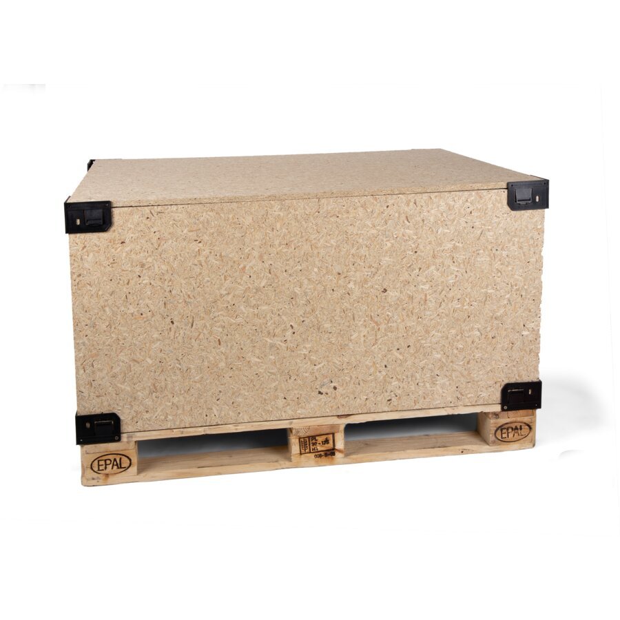 Mit den Kunststoff-Verbindungsecken lassen sich einfach Kisten bauen