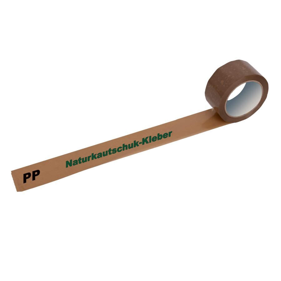 PP-Klebeband mit l�sungsmittelfreiem Naturkautschukkleber (ohne Druck)