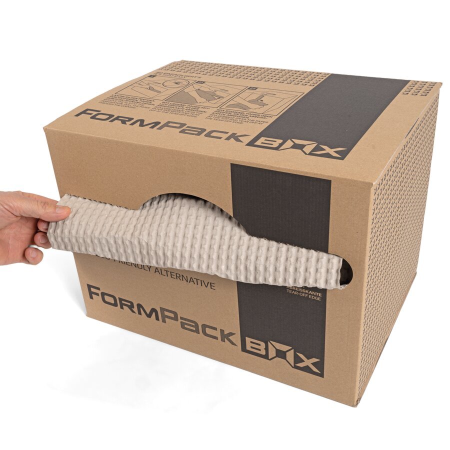 Klein, praktisch und mobil einsetzbar: Die Polsterpapier Spendebox ist ein praktischer Helfer beim Verpacken Klein, praktisch und mobil einsetzbar: Die Polsterpapier Spendebox ist ein praktischer Helfer beim Verpacken