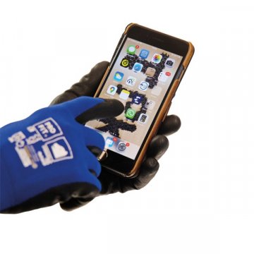 Handschuh mit Polymer-P-Beschichtung an Handinnenfläche und Fingerkuppen