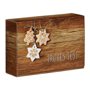 Weihnachtliche Geschenkbox mit Digitaldruck "Frohes Fest"