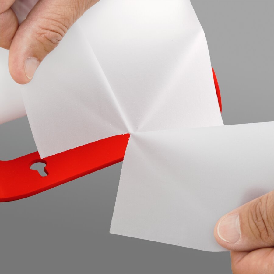 Einfach an der Perforation abzureien