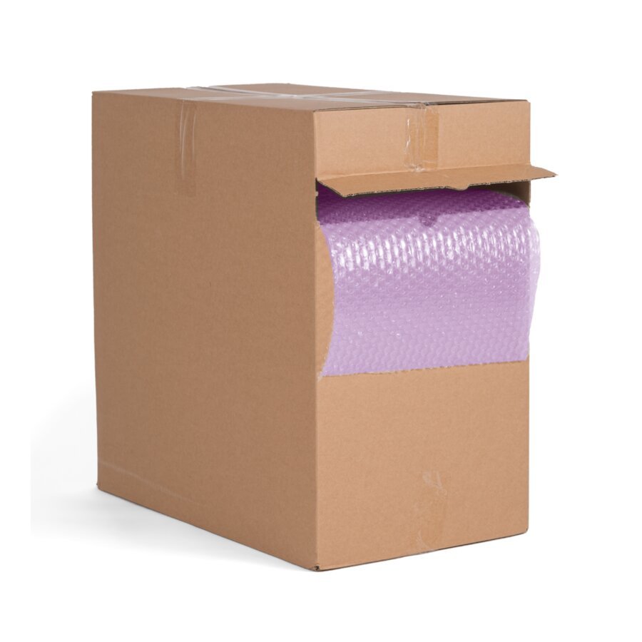 Antistatische Luftpolsterfolie im praktischen Spendekarton