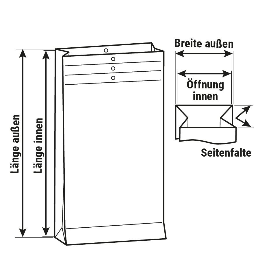 Musterbeutel fr Klammer-Verschluss, individuell bedruckt
