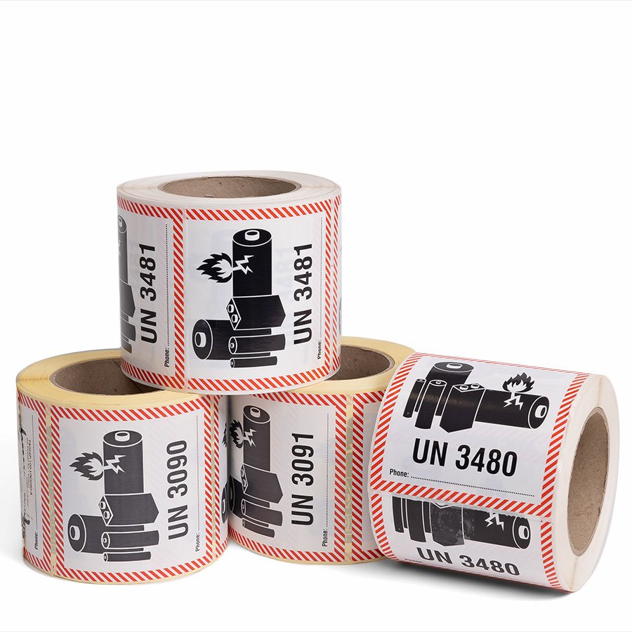 Sammelaufnahme 4 Rollen UN-Etiketten