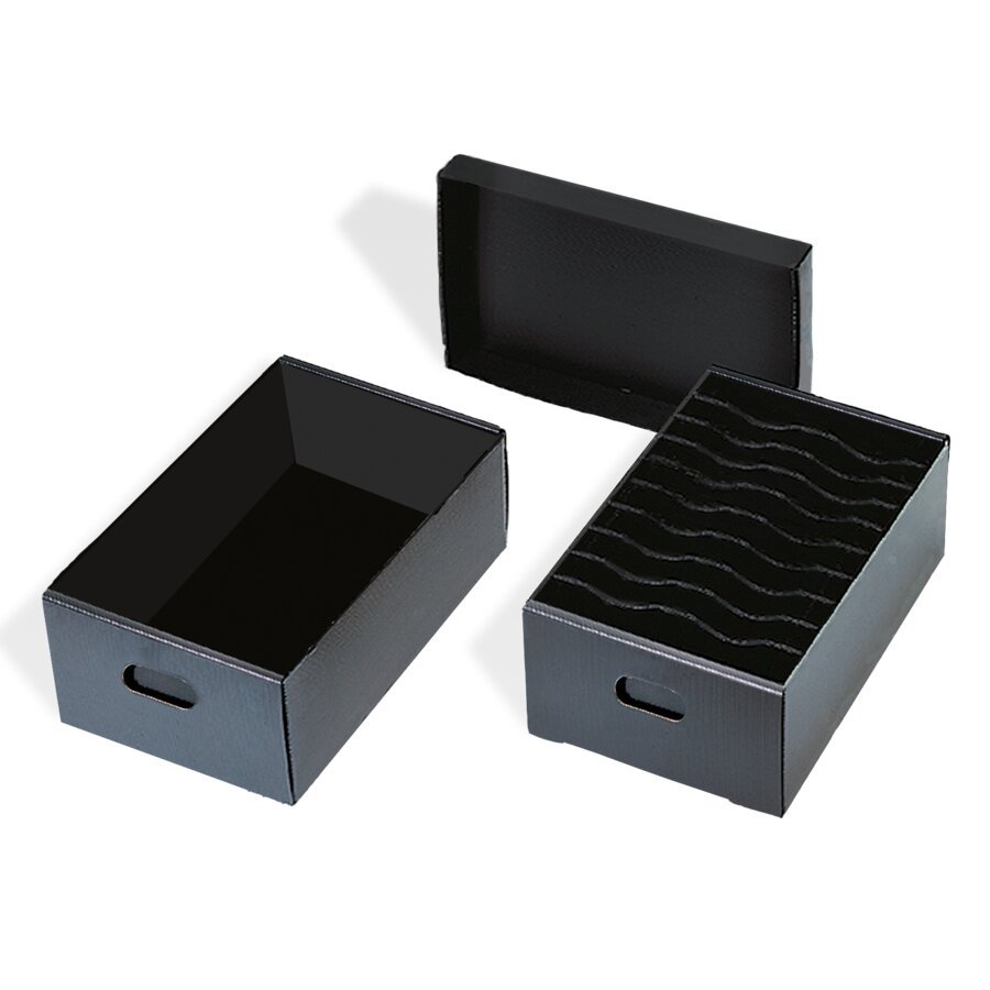 Tragebehlter aus Polystat optional mit Gefache und Deckel