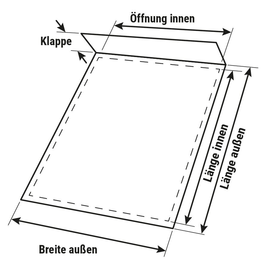 Papier-Versandtasche mit Bodenfalte, wiederverschlie�bar
