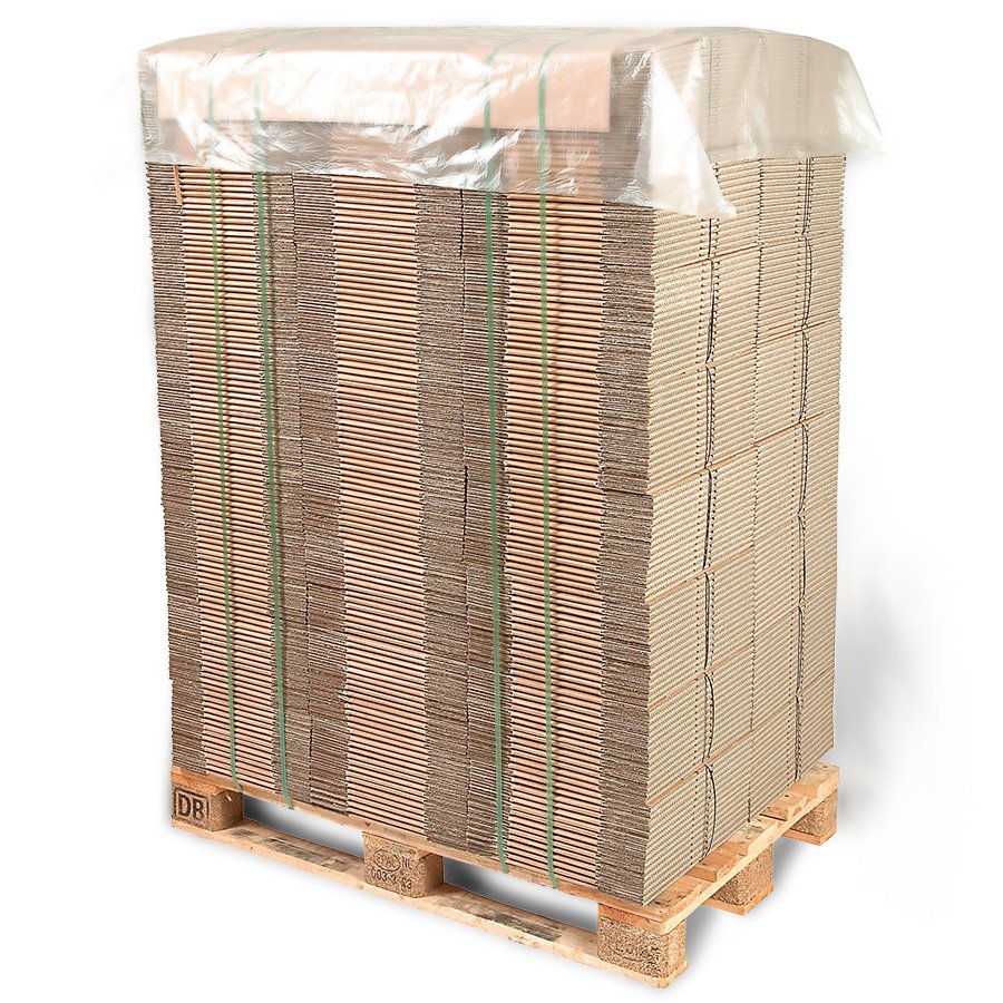 Transparentes Abdeckblatt fr Paletten aus 50% recyceltem LDPE-Material