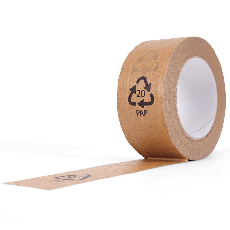 Paketband mit Recycling-Logos