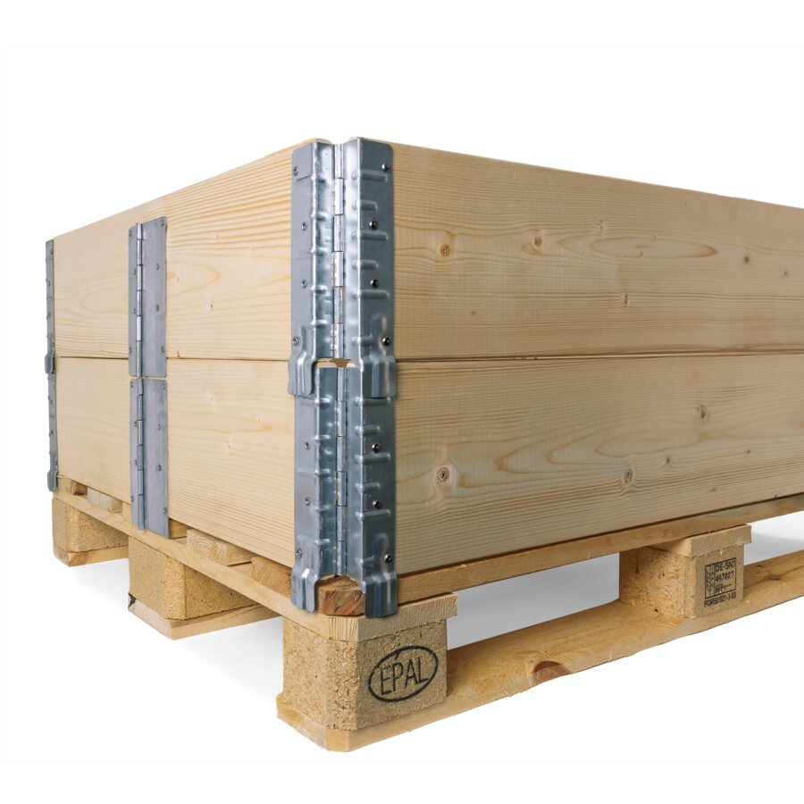 Individuell stapelbar dank Stecksystem auf der Palette