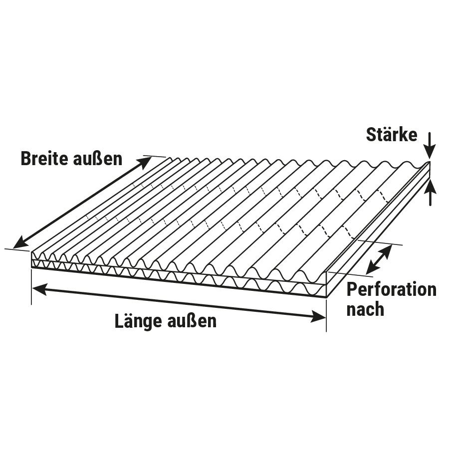 Packplatte, offene Welle mit Perforierung