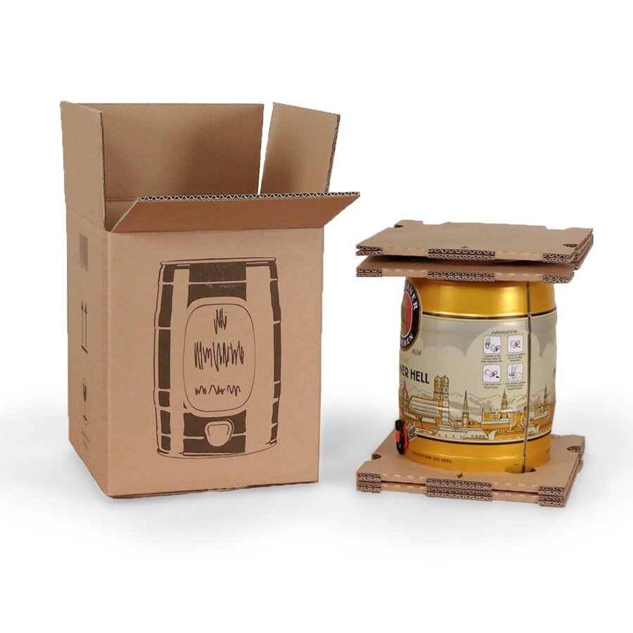 Wellpappverpackung bestehend aus drei Teilen, Karton inkl. zwei Falteinlagen