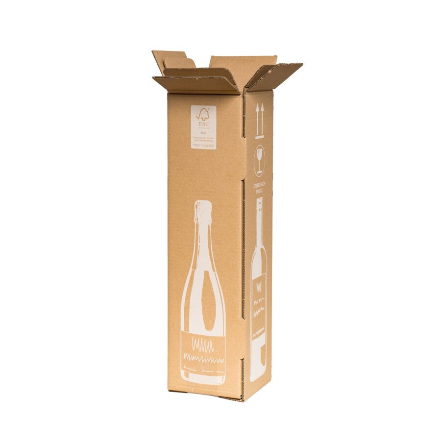 G�nstige Flaschenverpackung f�r eine Flasche in DHL-zertifizierter Qualit�t