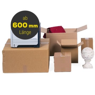 Wellpapp-Faltkartons in unterschiedlichen Größen ab 600 mm Länge