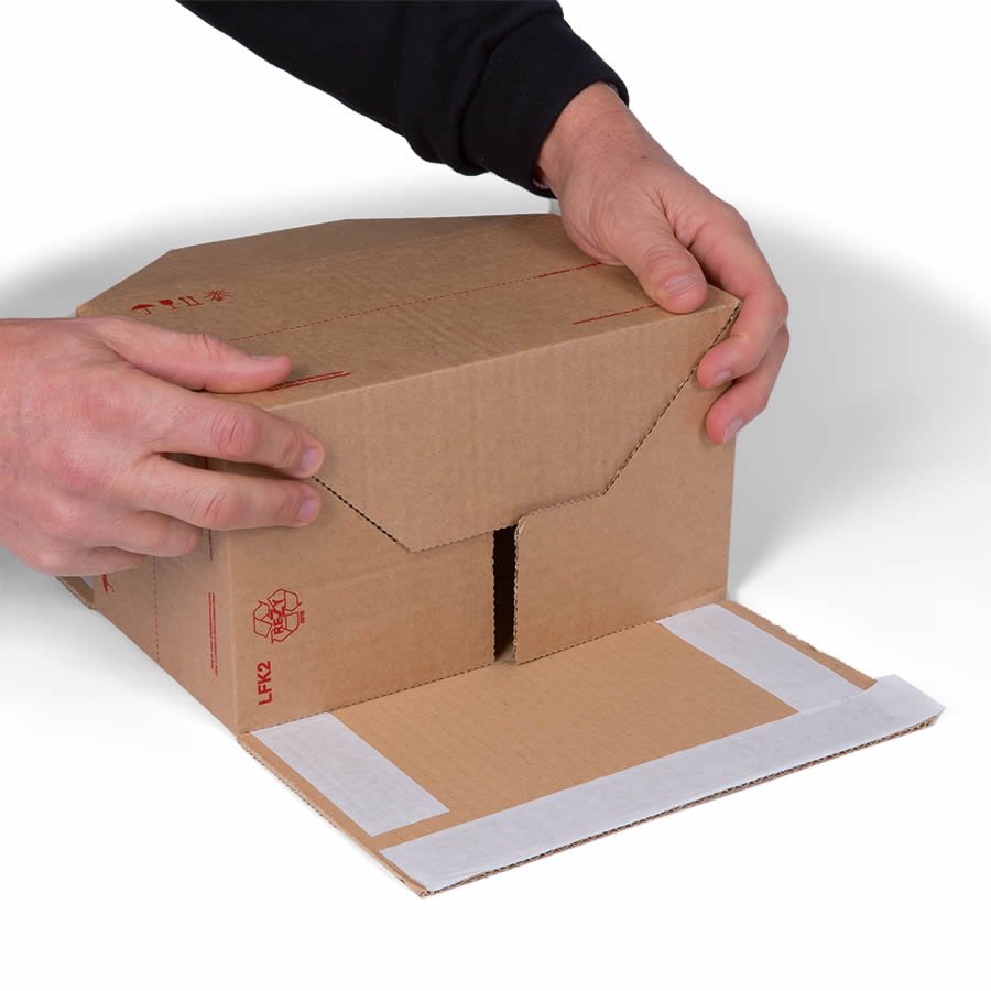 Vollabschlieende Deckelklappen nach innen falten...