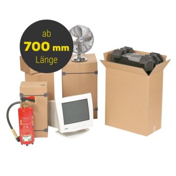 Wellpapp-Faltkartons in unterschiedlichen Größen ab 700 mm Länge