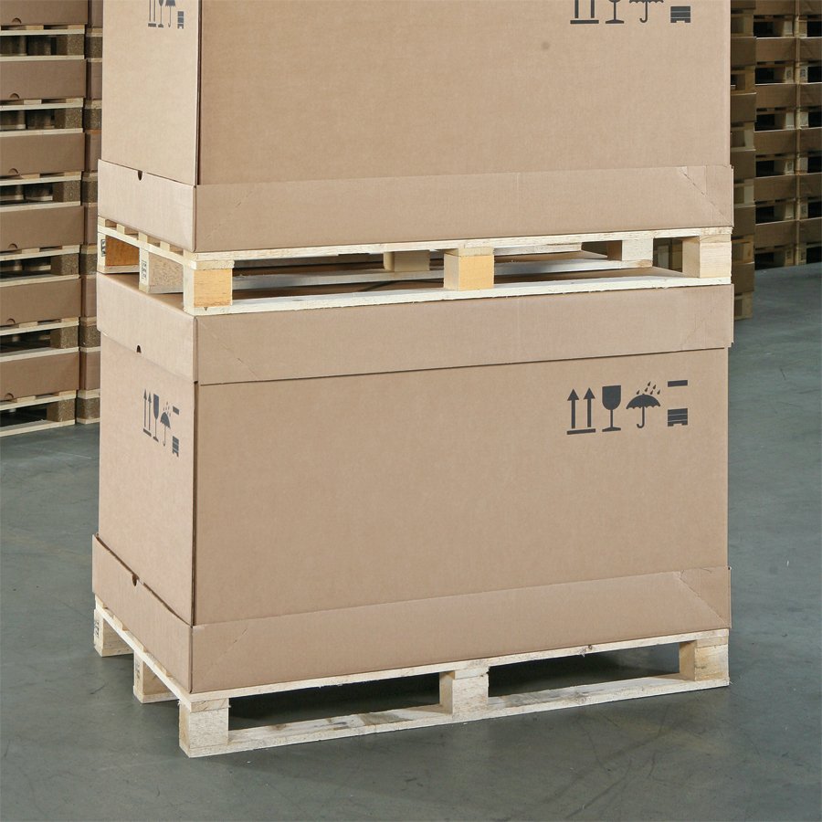 Mit diesem Palettencontainer lsst es sich stapeln.