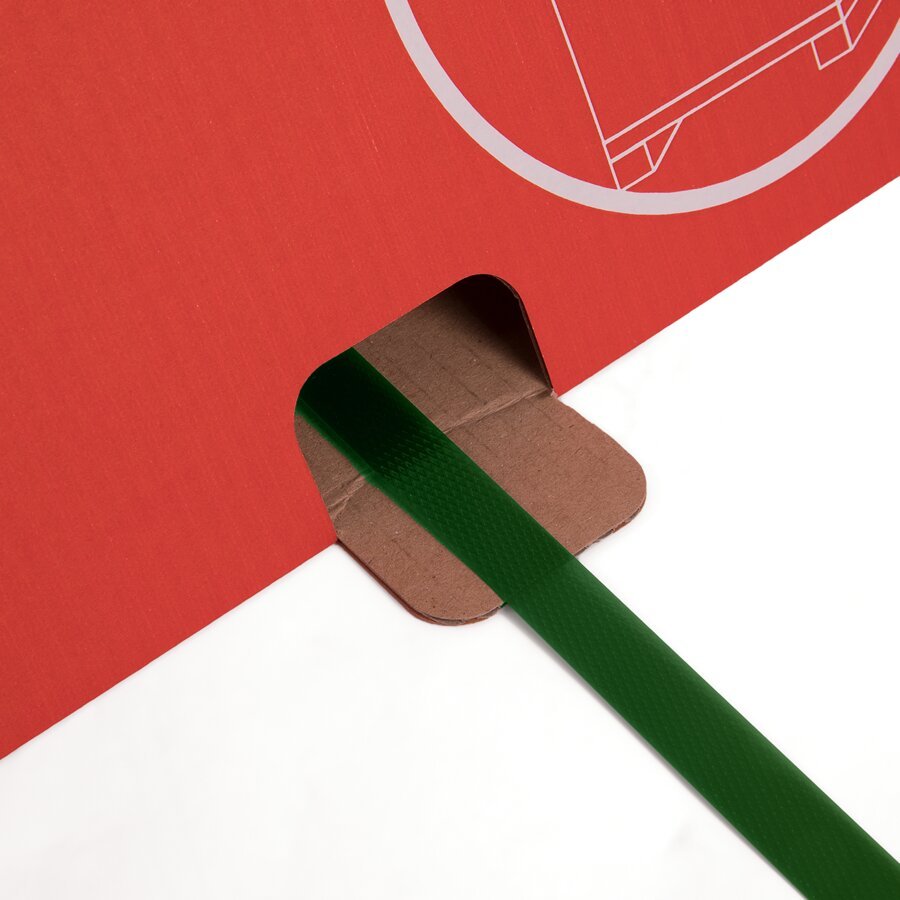 Einfach mit Umreifungsband an der Palette zu befestigen