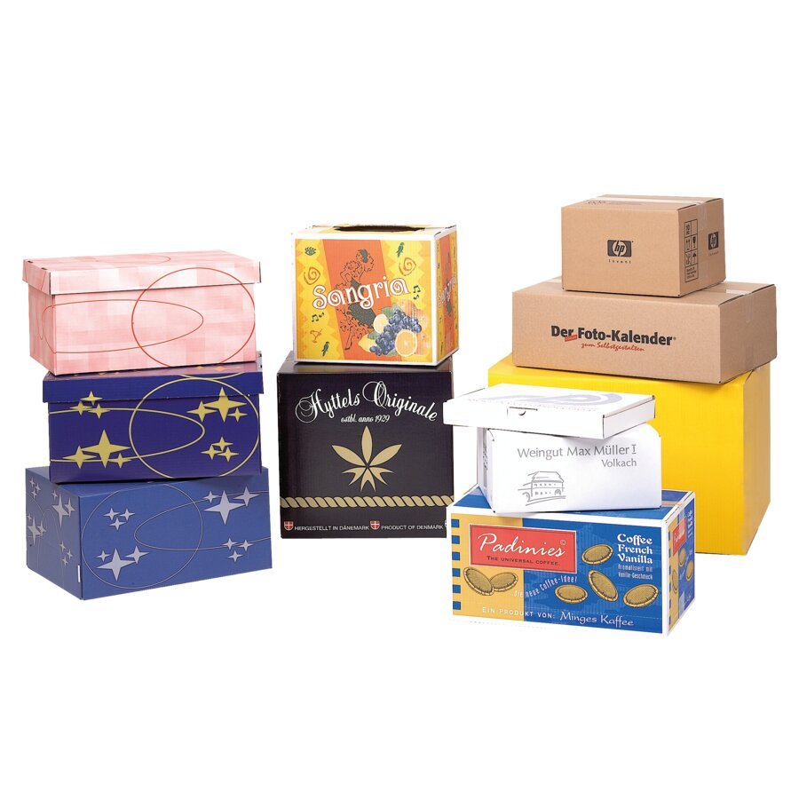 Bedruckte Kartons in vielen Ausfhrungen je nach Wunsch erhltlich