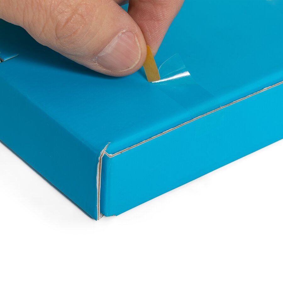 ... die farbige Lasche umknicken ...