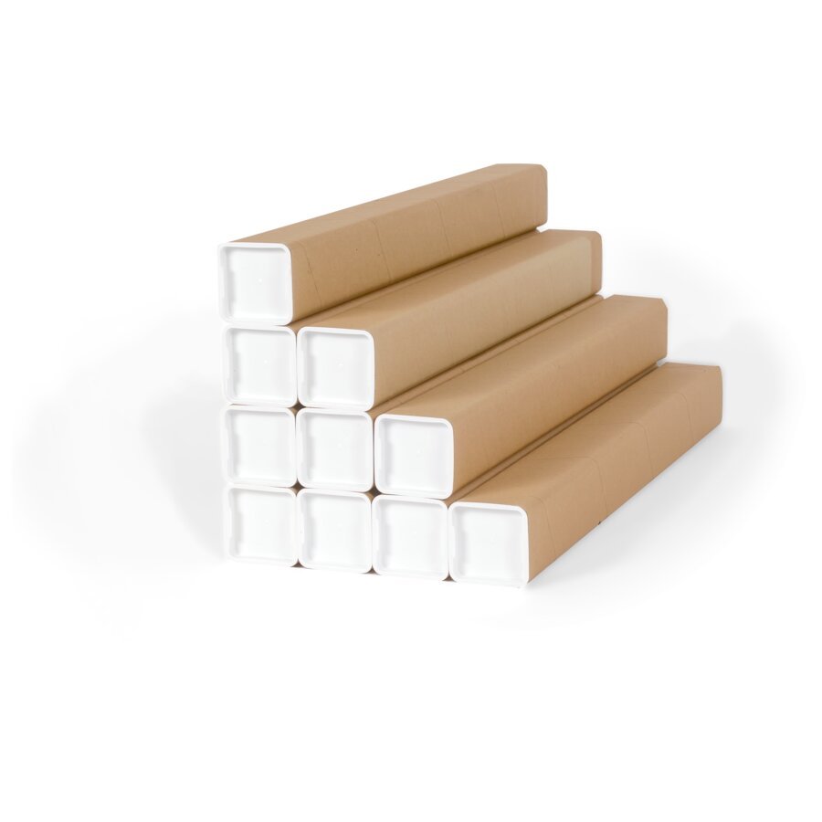 Die quadratischen Versandhlsen sind stapelbar und ermglichen so ein besonders einfaches Handling