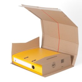 Ordnerverpackung mit Selbstklebeverschluss Ordnerverpackung mit Selbstklebeverschluss
