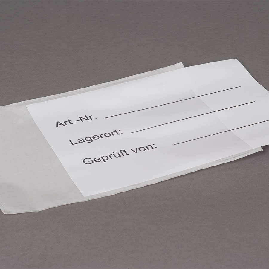 Sichttaschen selbstklebend, kurze Seite offen