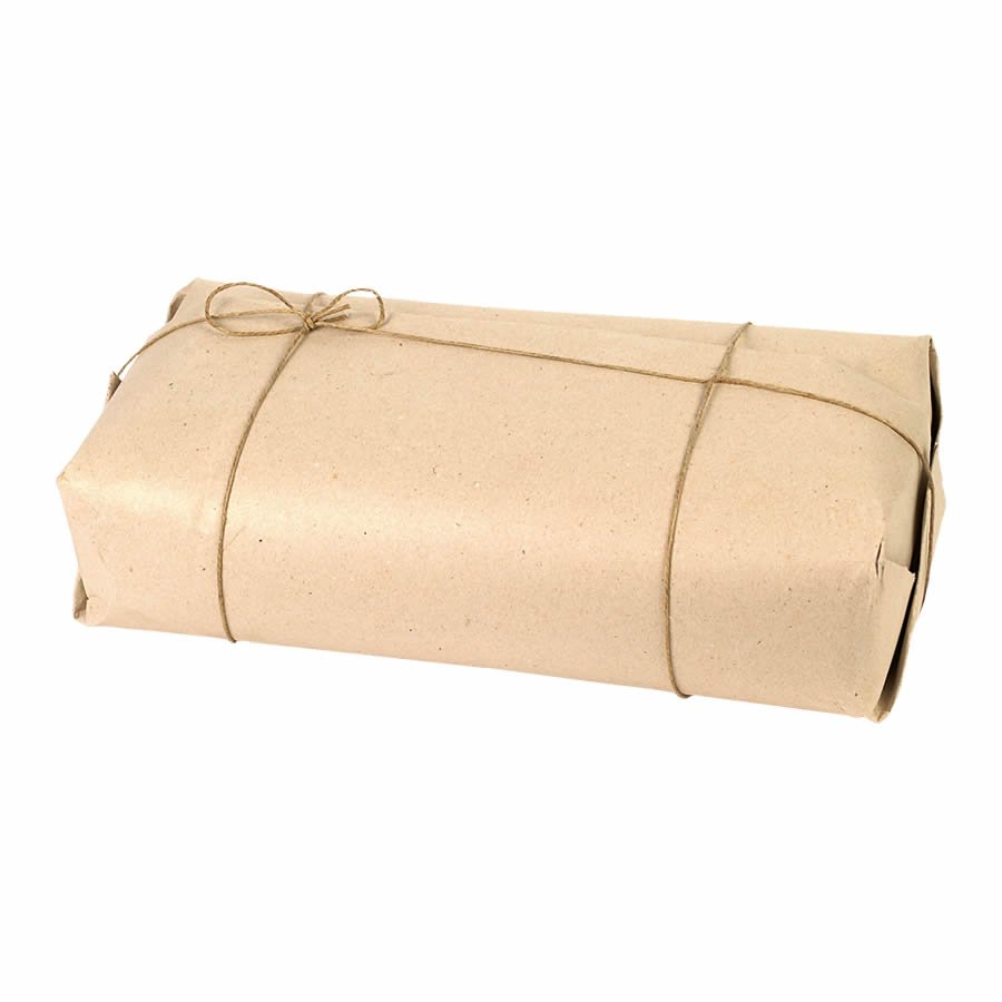 Ware in Packpapier gewickelt - Keine zustzliche Verpackung ntig