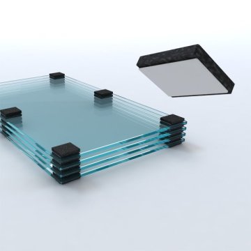 Glass Pads eignen sich als Distanzhalter zwischen Produkten mit stoß- und kratzempfindlicher Oberfläche