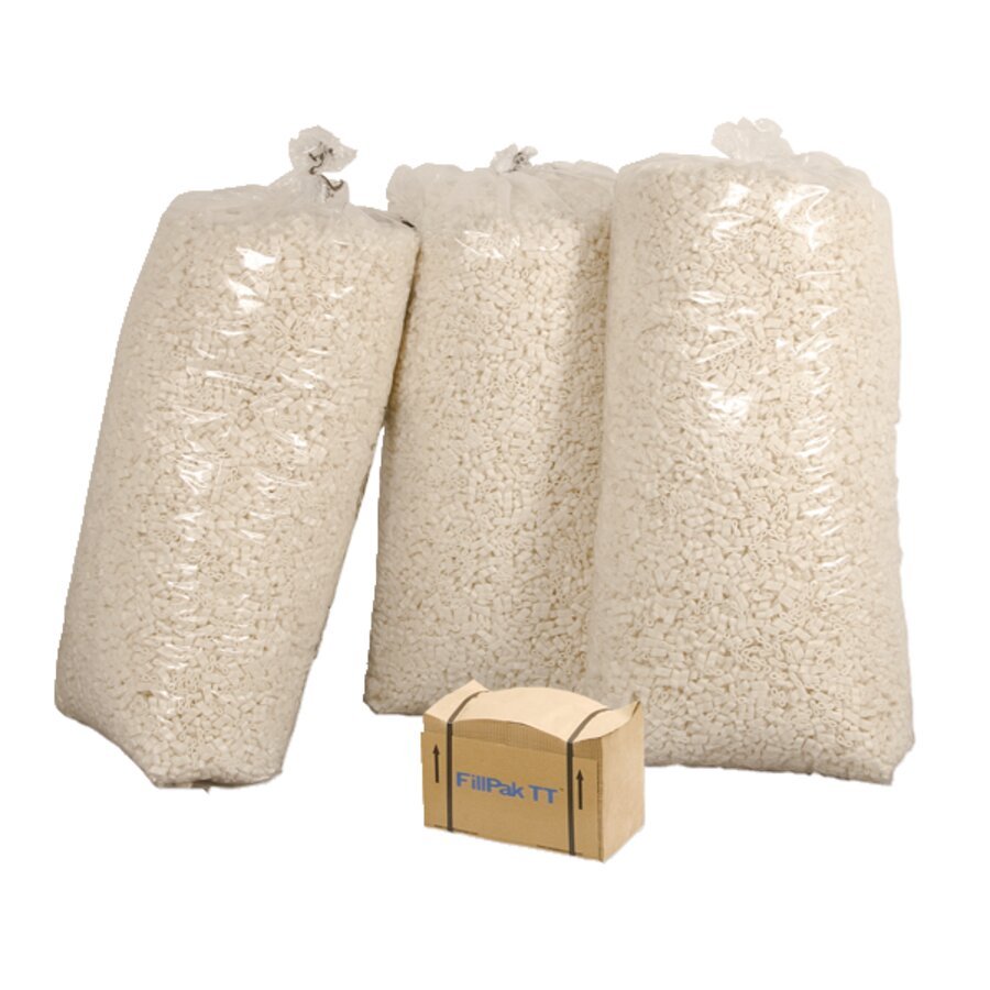 Geringer Lagerplatzbedarf im Vergleich zu vorgefertigtem Fllmaterial, wie zum Beispiel Verpackungschips