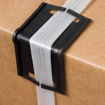 Kantenschutzecken mit Bandführung aus Kunststoff