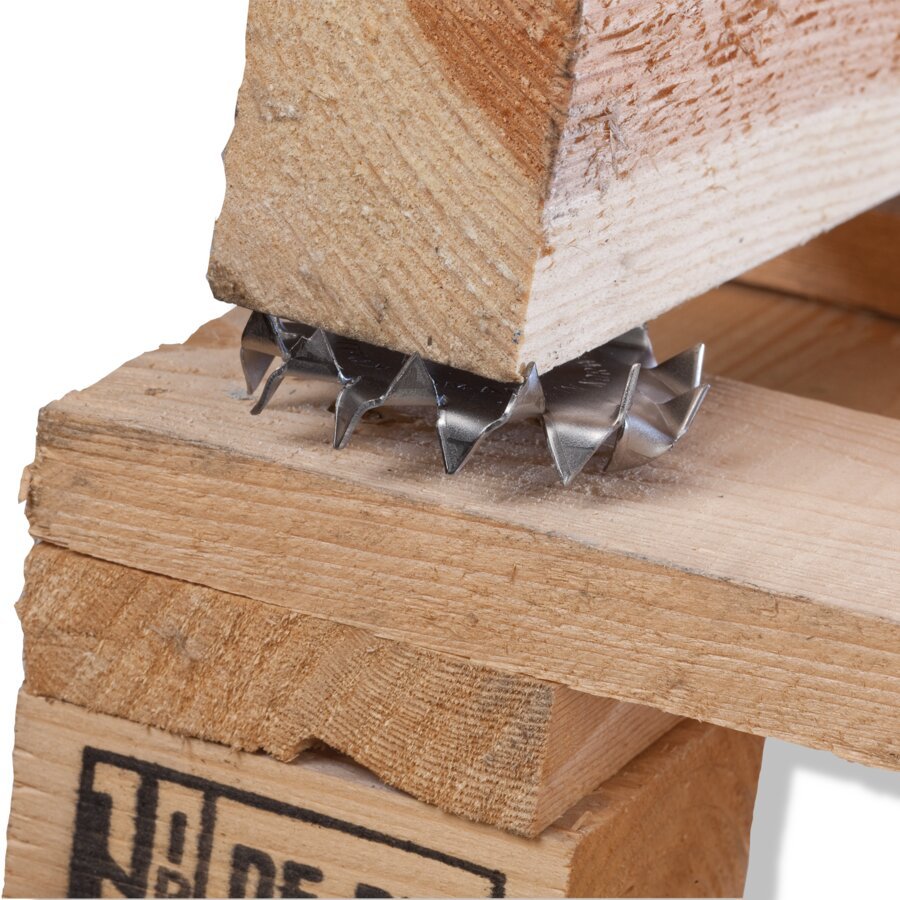 Zwischenlage fr Holz deren Wirkungsgrad von der Einpresstiefe abhngt