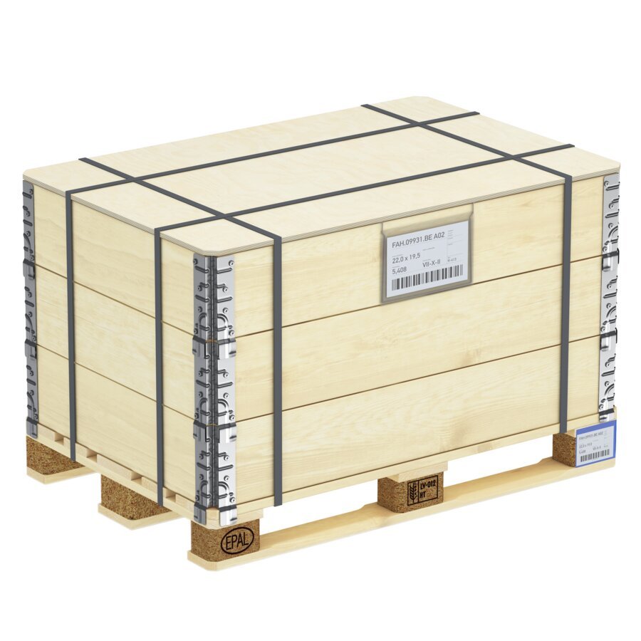 Die robusten Stahl-Beschläge sorgen für höchste Stabilität und Belastbarkeit des Containers Die robusten Stahl-Beschläge sorgen für höchste Stabilität und Belastbarkeit des Containers