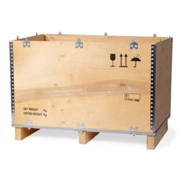 3-teilige Sperrholzkiste zum Falten, bestehend aus Boden + Ring + Deckel