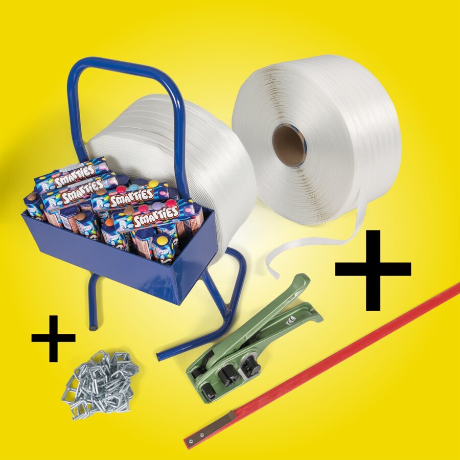 Textil-Umreifungsband + Zubehr + Smarties Spar-Set