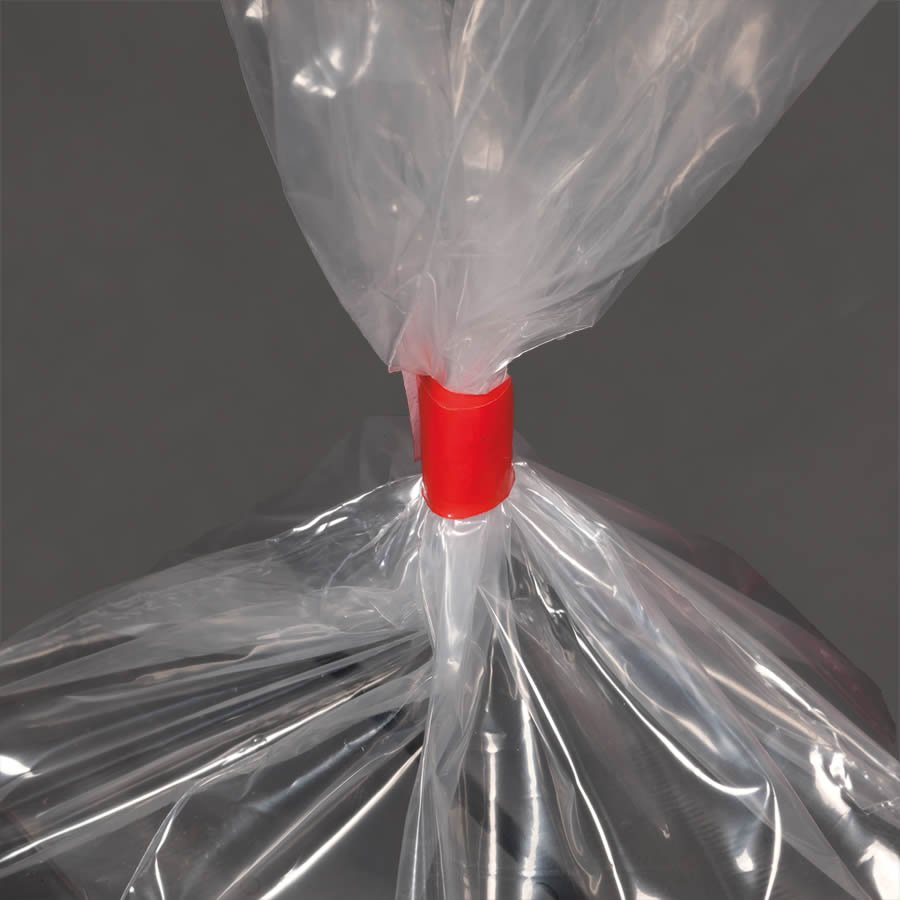 Auch mit schmalem Klebeband sind die Folienbeutel schnell verschlossen