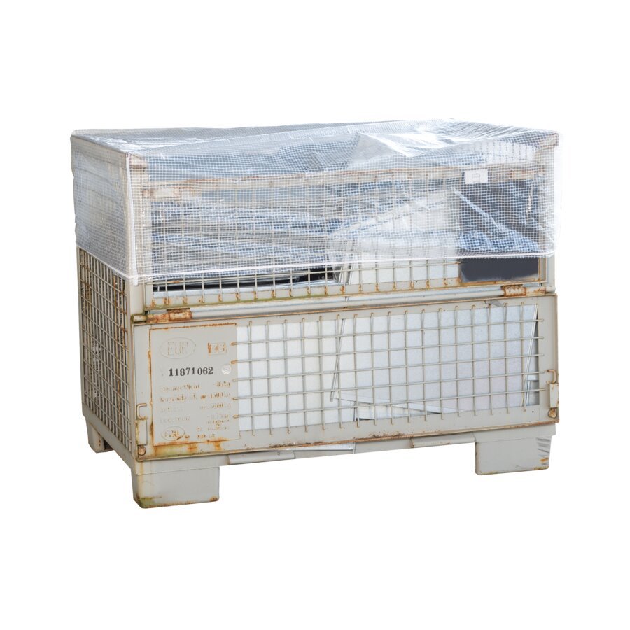 Gitterbox-Abdeckhaube aus Gittergewebefolie Gitterbox-Abdeckhaube aus Gittergewebefolie