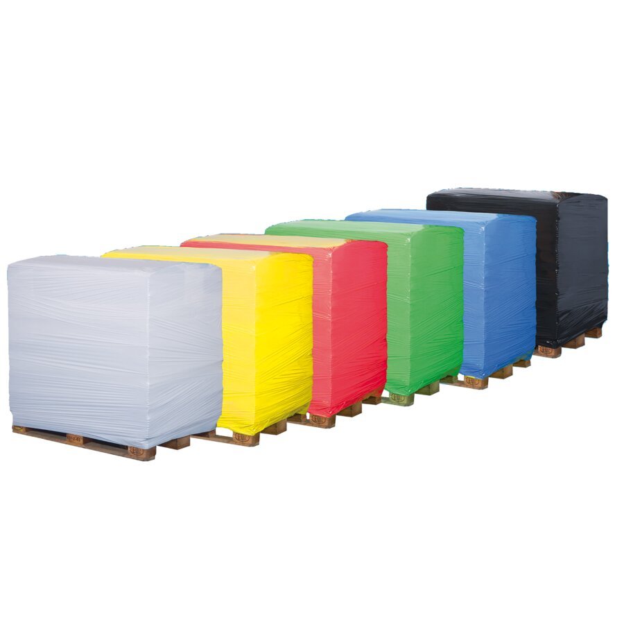 Mit farbiger Handstretchfolie in Ihren Firmenfarben verstrken Sie Ihre Corporate Identity