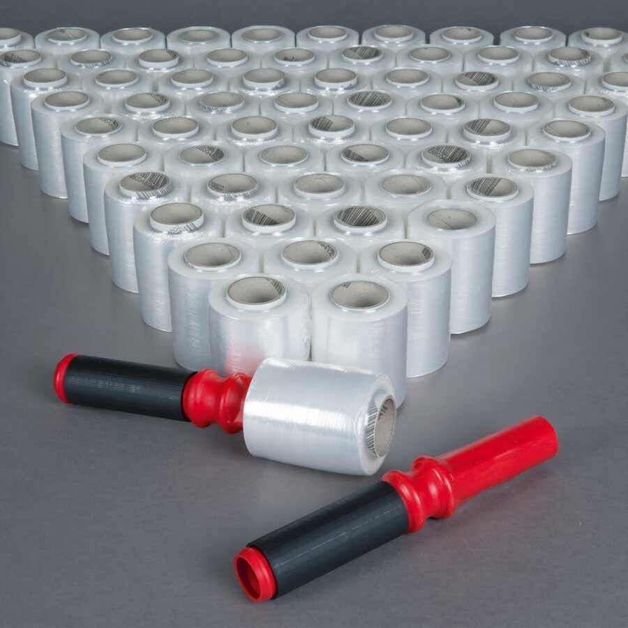 Handstretchfolien-Set mit 70 Rollen und Abroller