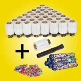 Ministretchfolie + Abroller + Smarties Spar-Set