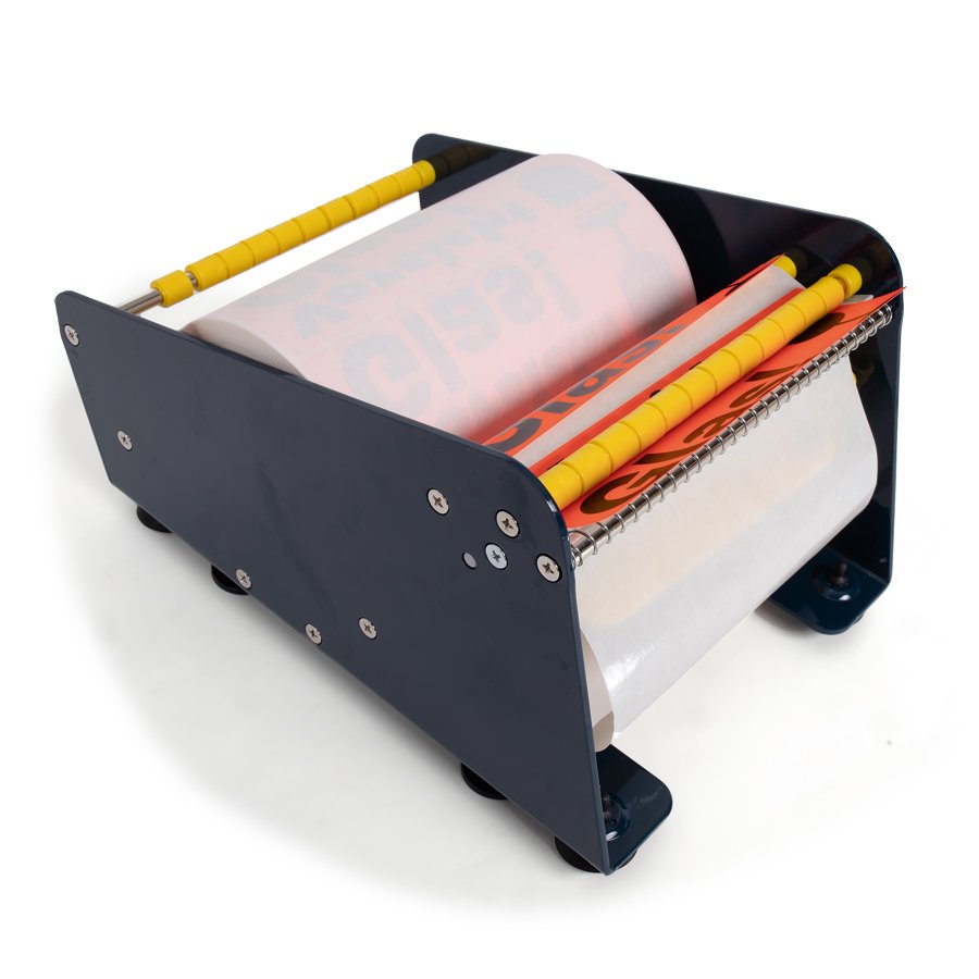 Etikettenspender mit Rolle ber komplette Breite