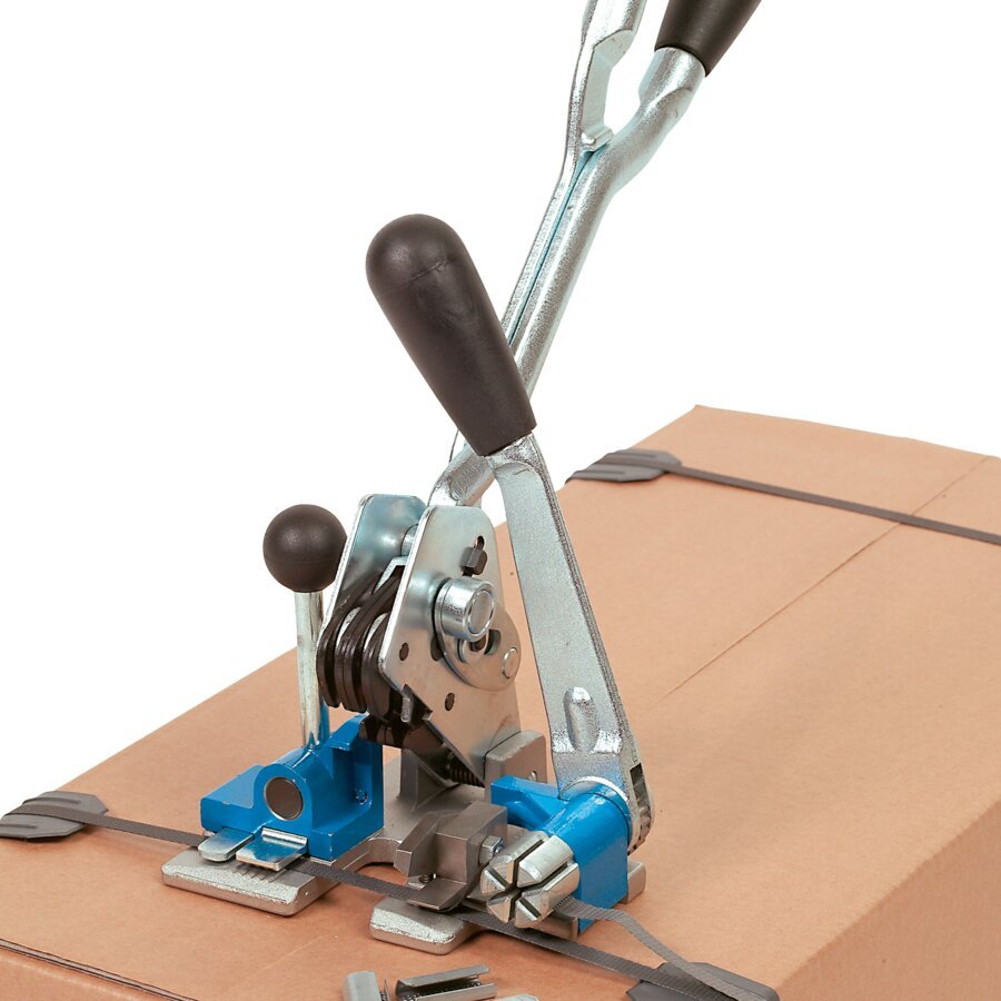 Einfache Anwendung fr schnelles Umreifen von Kartonagen