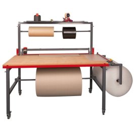 Packtisch, inkl. zwei Schneidevorrichtungen