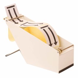 Etikettenspender mit eingelegter Rolle - schmale Variante